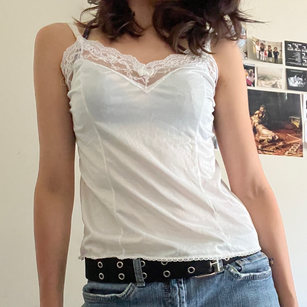 Coquette Bow Lace Satin Cami
